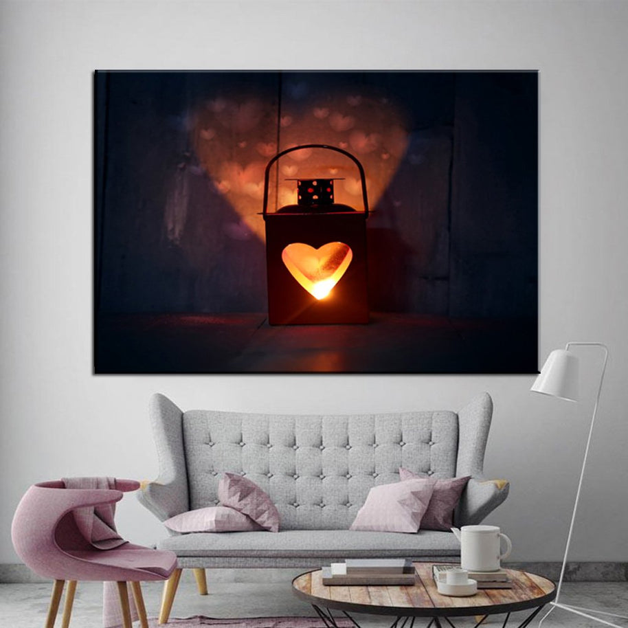 Stampa Quadro Canvas su Tela Retroilluminata con luce a LED  Lanterna accesa N111