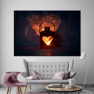 Stampa Quadro Canvas su Tela Retroilluminata con luce a LED  Lanterna accesa N111