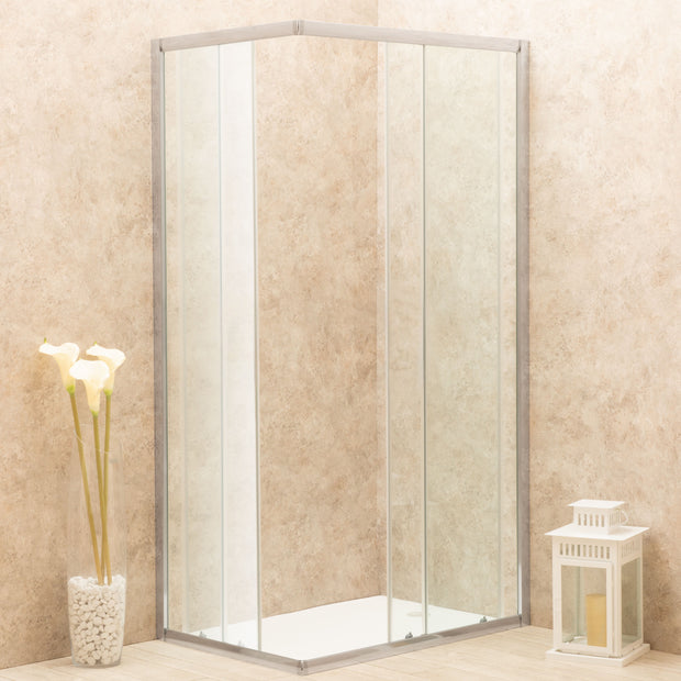 Cabina Doccia Regolabile Reversibile 82x100cm Vetro 6mm Trasparente