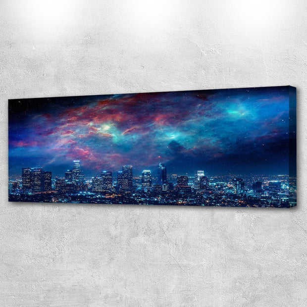 Stampa Quadro Canvas su Tela con luce a LED Paesaggio Urbano N123