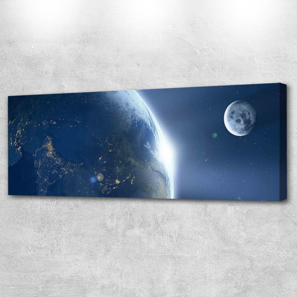 Stampa Quadro Canvas su Tela con luce a LED Paesaggio Spaziale N124