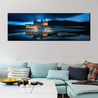 Stampa Quadro Canvas su Tela con luce a LED Castello Illuminato N125