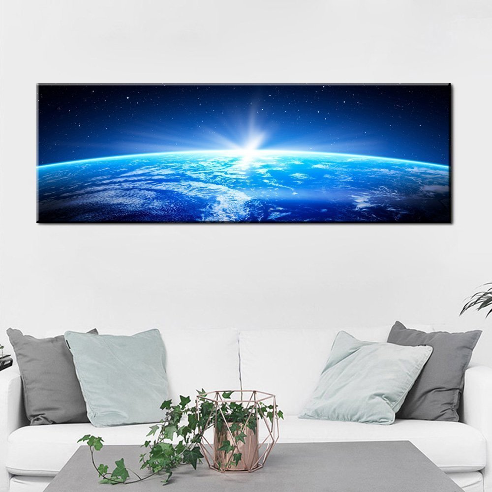 Stampa Quadro Canvas su Tela con luce a LED Panorama Spaziale N126