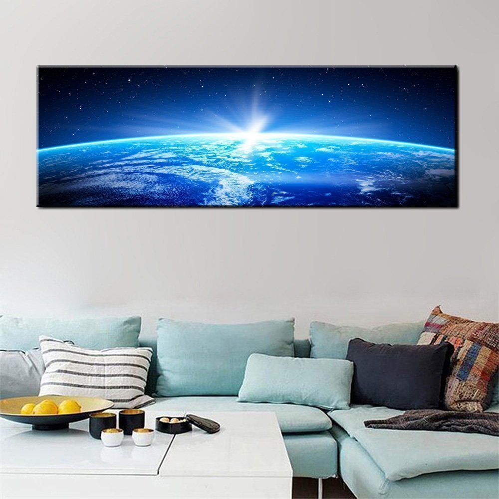 Stampa Quadro Canvas su Tela con luce a LED Panorama Spaziale N126