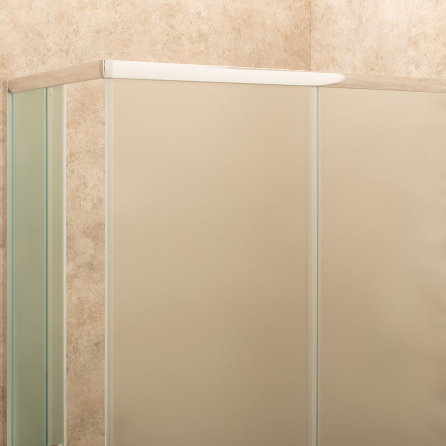 Doccia Regolabile 71x105cm Reversibile Vetri Satinati 6mm Telaio Alluminio