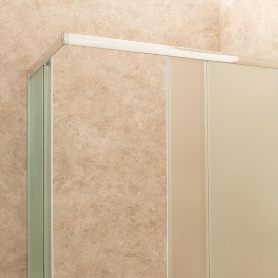 Doccia Regolabile 71x105cm Reversibile Vetri Satinati 6mm Telaio Alluminio