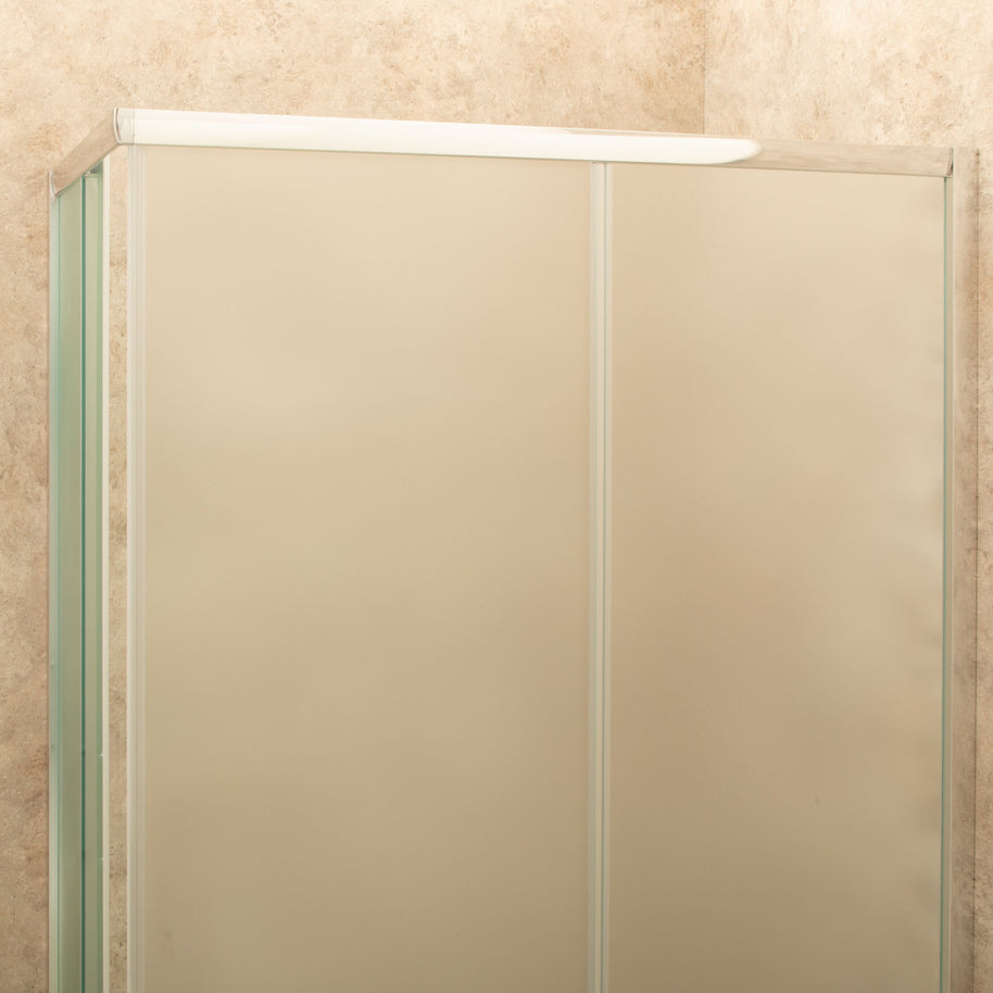 Doccia Regolabile 71x115cm Reversibile Vetri Satinati 6mm Telaio Alluminio