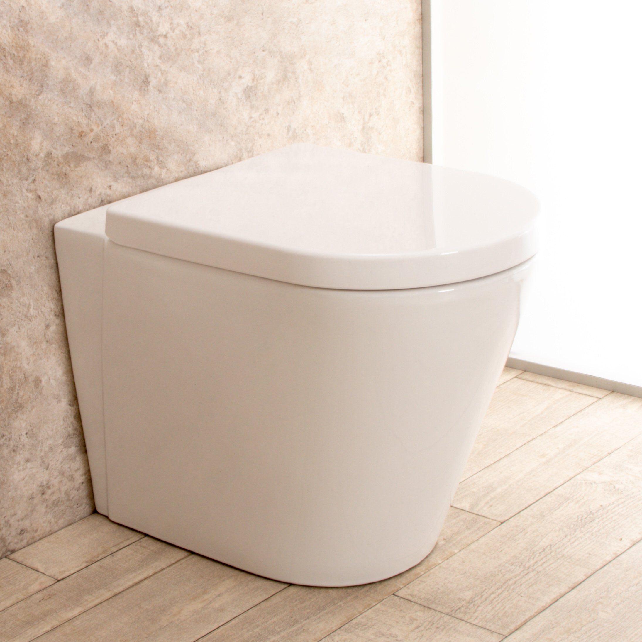 WC Filo parete Easy con sedile e copri vaso L35.5xP56.5xA40.5 cm Senza Brida