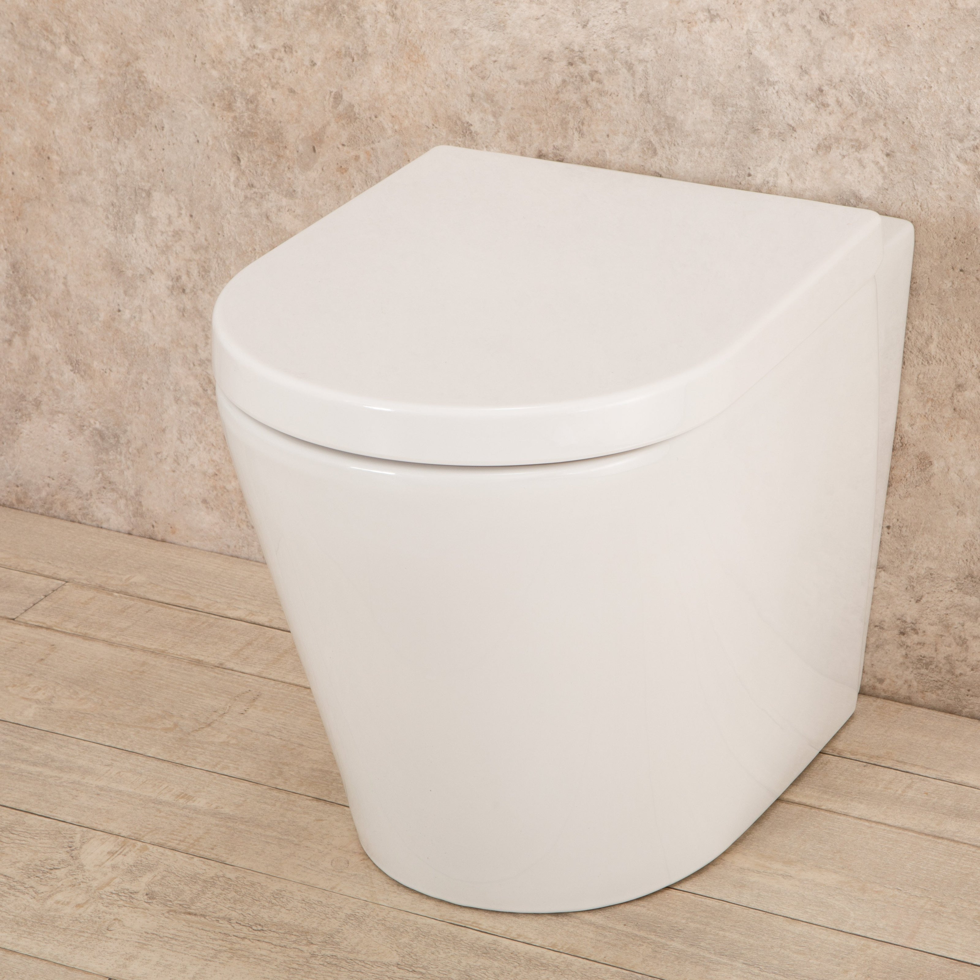 WC Filo parete Easy con sedile e copri vaso L35.5xP56.5xA40.5 cm Senza Brida