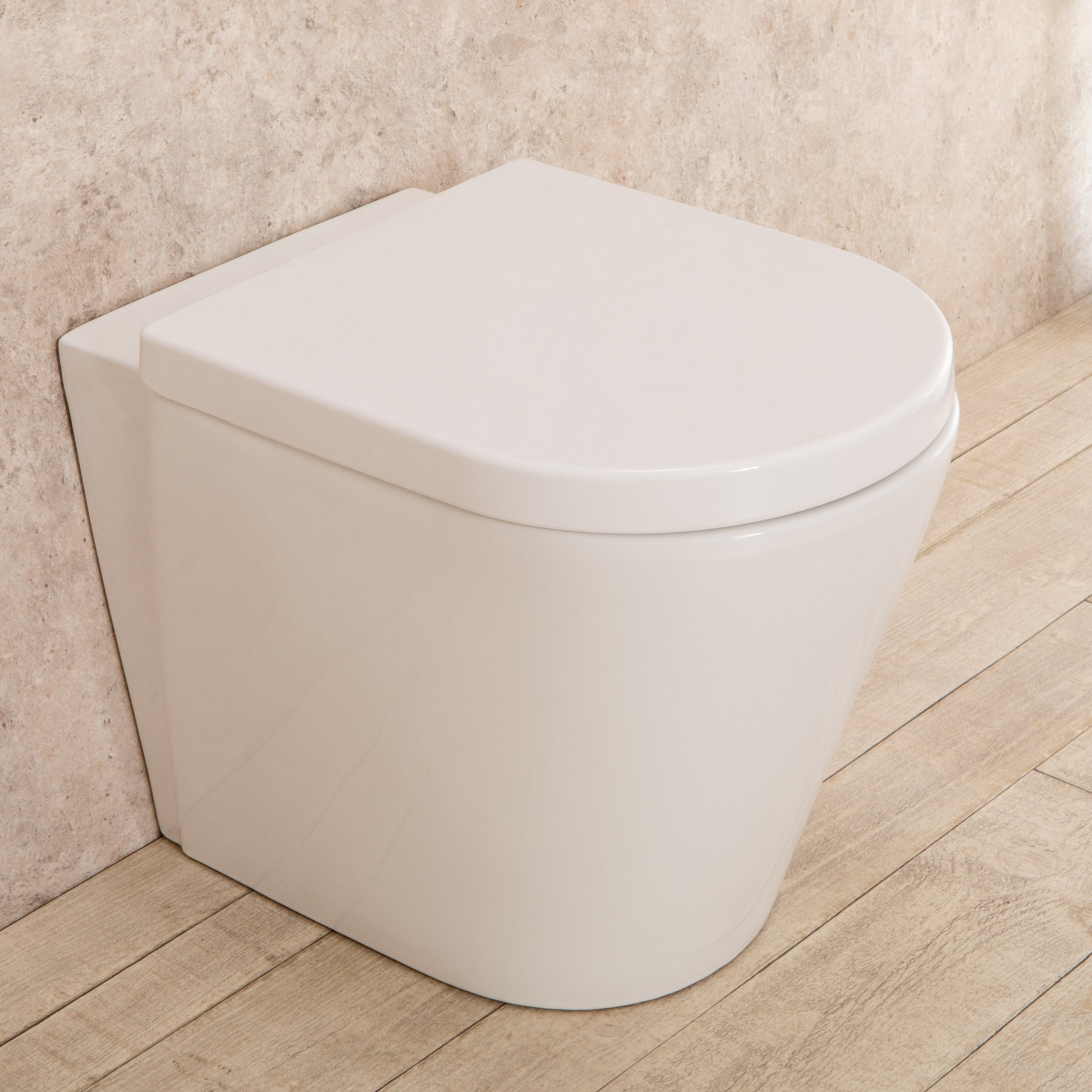 WC Filo parete Easy con sedile e copri vaso L35.5xP56.5xA40.5 cm Senza Brida