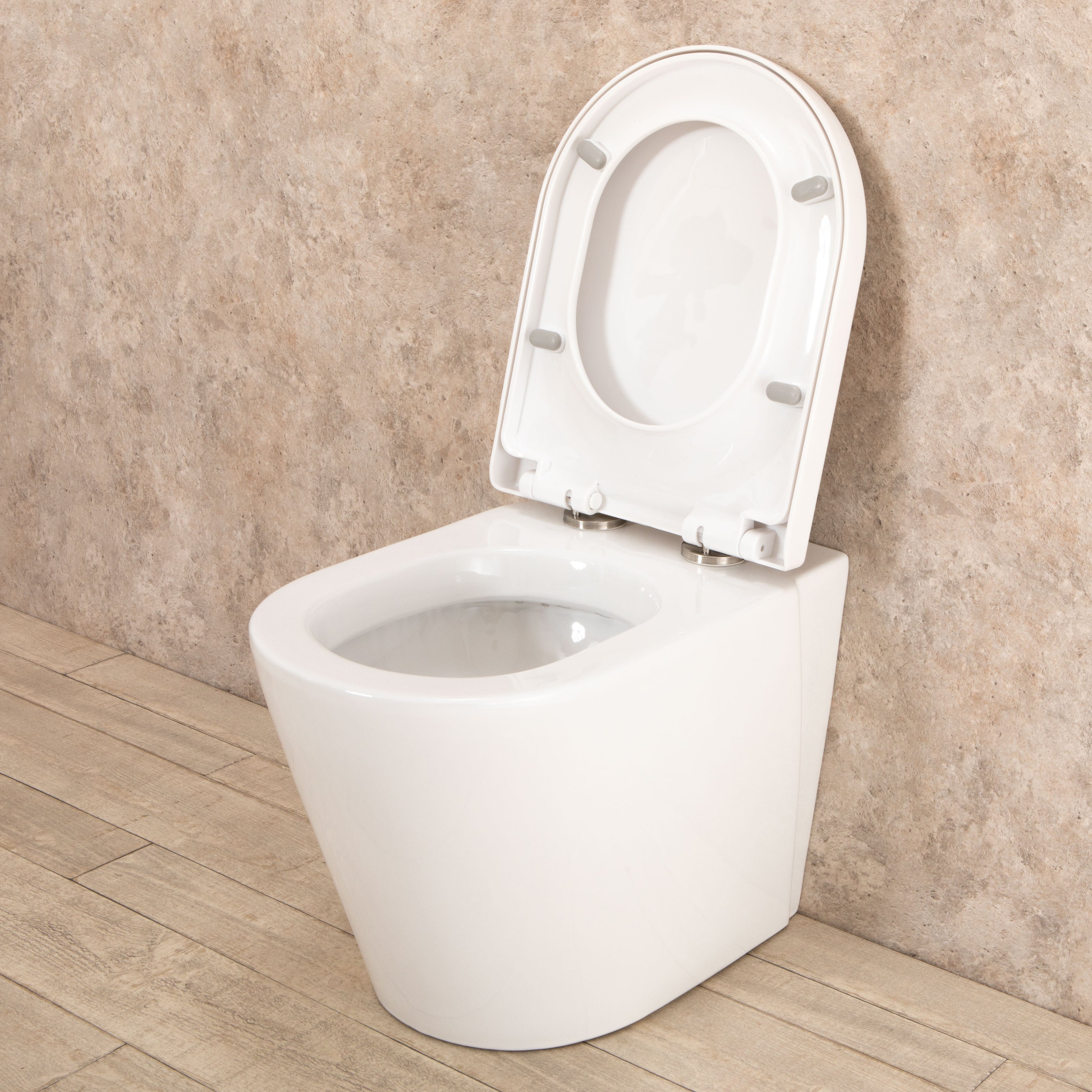 WC Filo parete Easy con sedile e copri vaso L35.5xP56.5xA40.5 cm Senza Brida