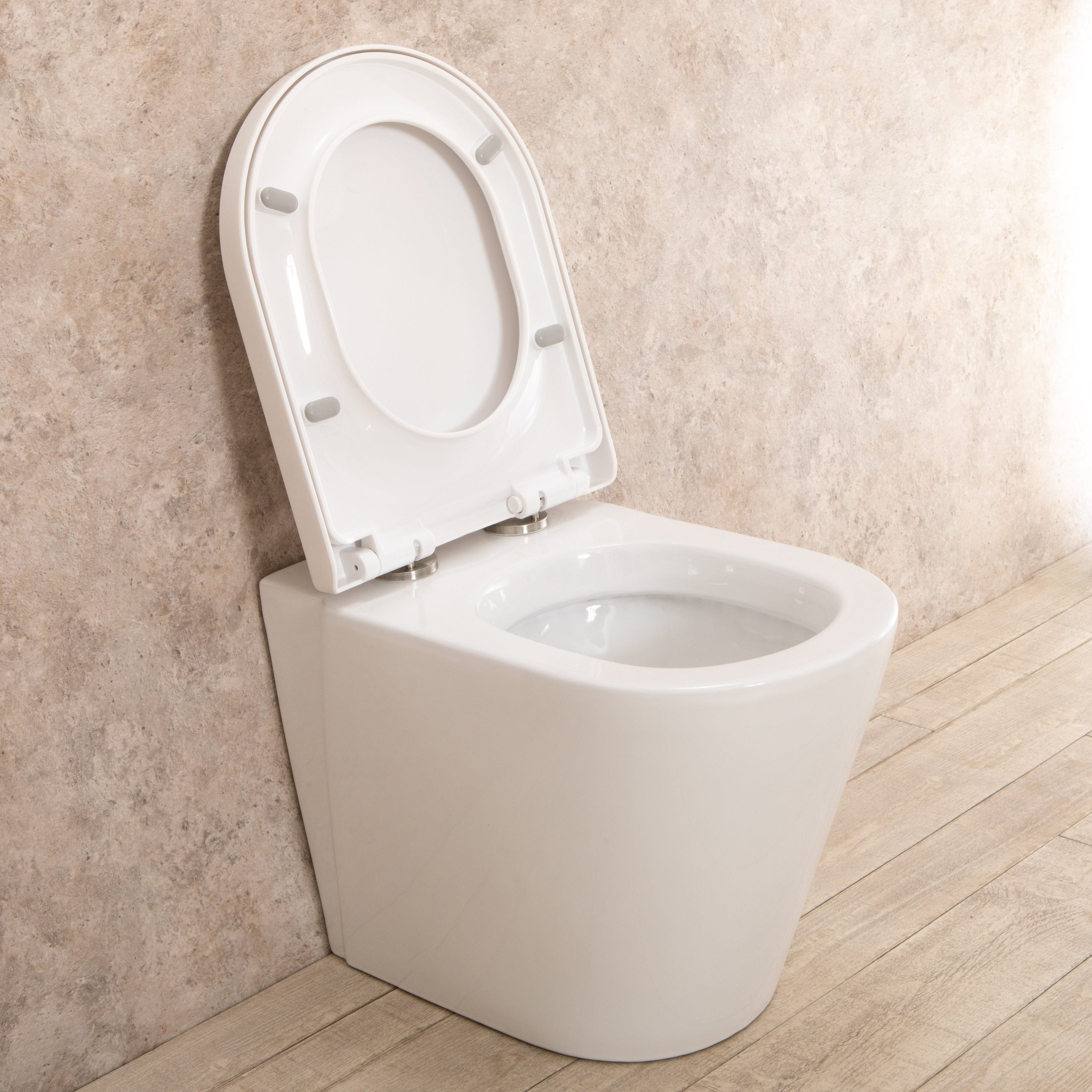 WC Filo parete Easy con sedile e copri vaso L35.5xP56.5xA40.5 cm Senza Brida