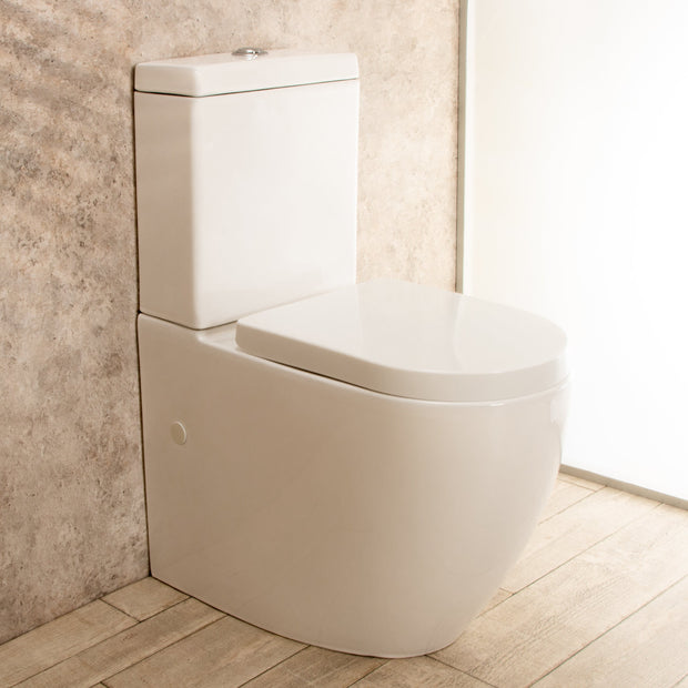 WC con Cassetta Esterna Vortix Senza Brida con Sedile e Copri Vaso L34xP61xA81cm