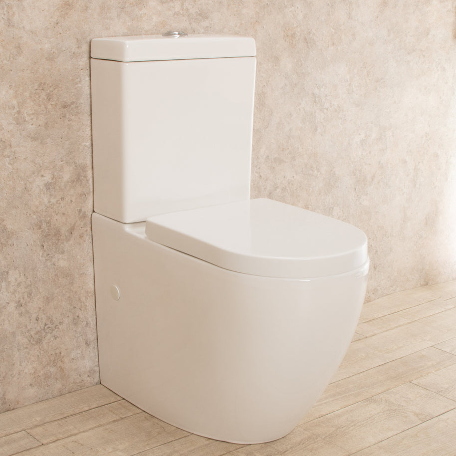 WC con Cassetta Esterna Vortix Senza Brida con Sedile e Copri Vaso L34xP61xA81cm