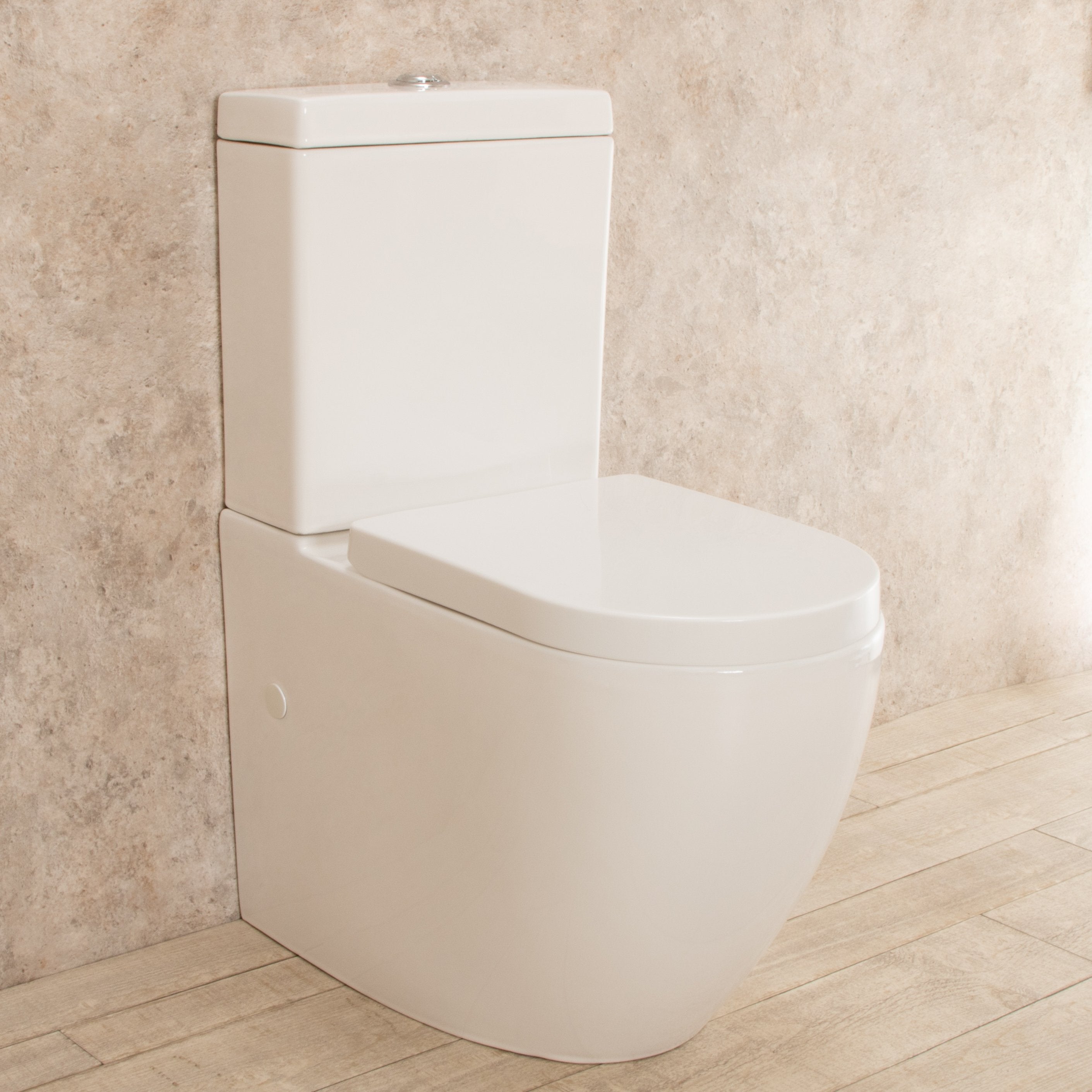 WC con Cassetta Esterna Vortix Senza Brida con Sedile e Copri Vaso L34xP61xA81cm