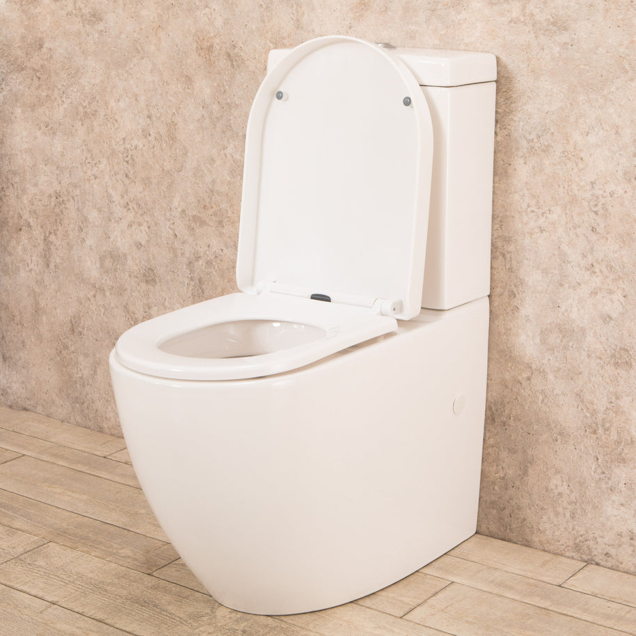 WC con Cassetta Esterna Vortix Senza Brida con Sedile e Copri Vaso L34xP61xA81cm