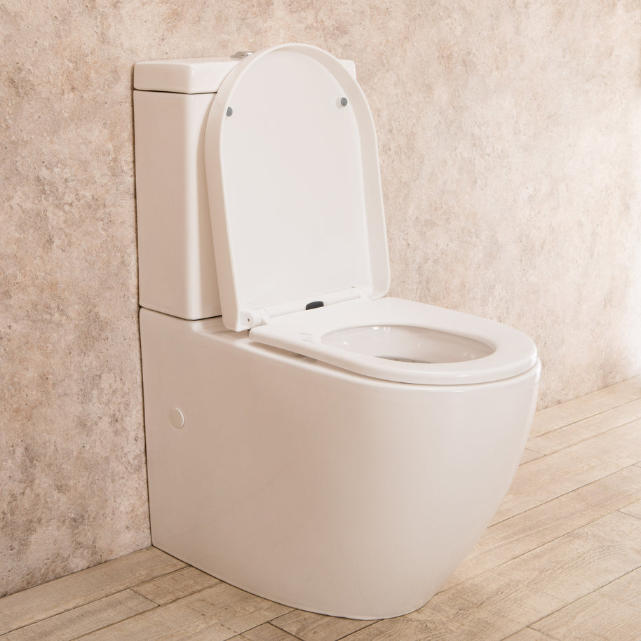 WC con Cassetta Esterna Vortix Senza Brida con Sedile e Copri Vaso L34xP61xA81cm