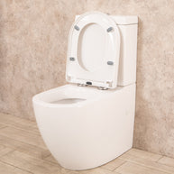 WC con Cassetta Esterna Vortix Senza Brida con Sedile e Copri Vaso L34xP61xA81cm