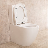 WC con Cassetta Esterna Vortix Senza Brida con Sedile e Copri Vaso L34xP61xA81cm
