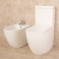 Sanitari con cassetta esterna Vortix Wc Senza Brida con Tavoletta e Bidet