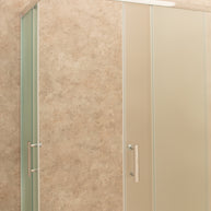 Doccia Regolabile 77x114cm Reversibile Vetri Satinati 6mm Telaio Alluminio