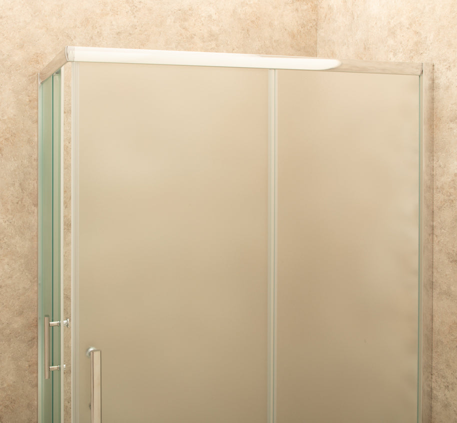 Doccia Regolabile 80x111cm Reversibile Vetri Satinati 6mm Telaio Alluminio