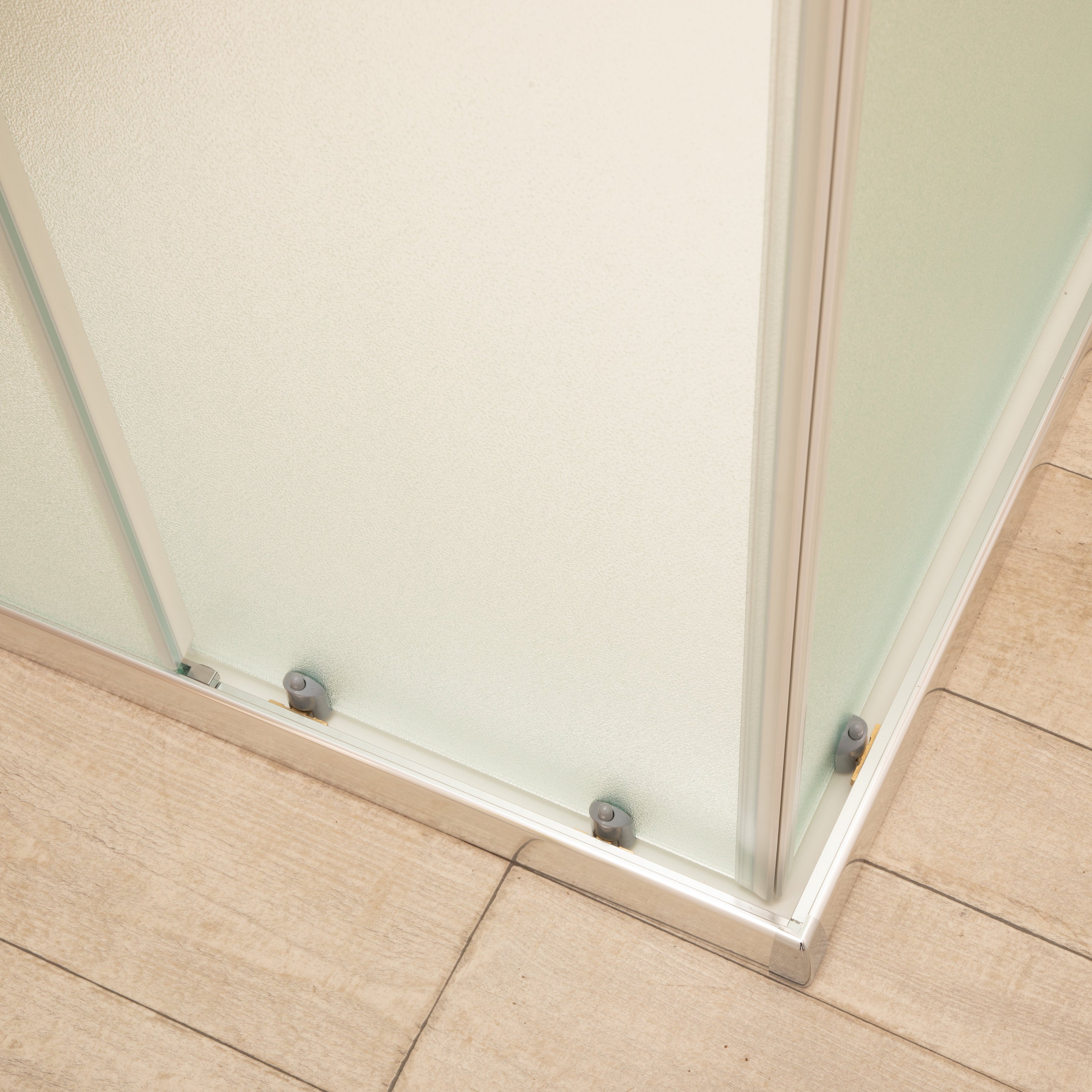 Cabina Doccia Regolabile Vetri 6mm Frosted Telaio Inox 80x111