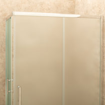 Doccia Regolabile 82x117cm Reversibile Vetri Satinati 6mm Telaio Alluminio