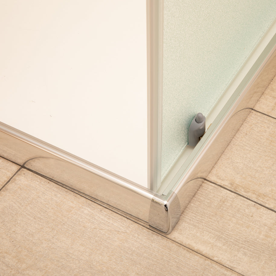 Doccia Regolabile 82x117cm Reversibile Vetri Satinati 6mm Telaio Alluminio