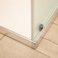 Doccia Regolabile 82x119cm Reversibile Vetri Satinati 6mm Telaio Alluminio