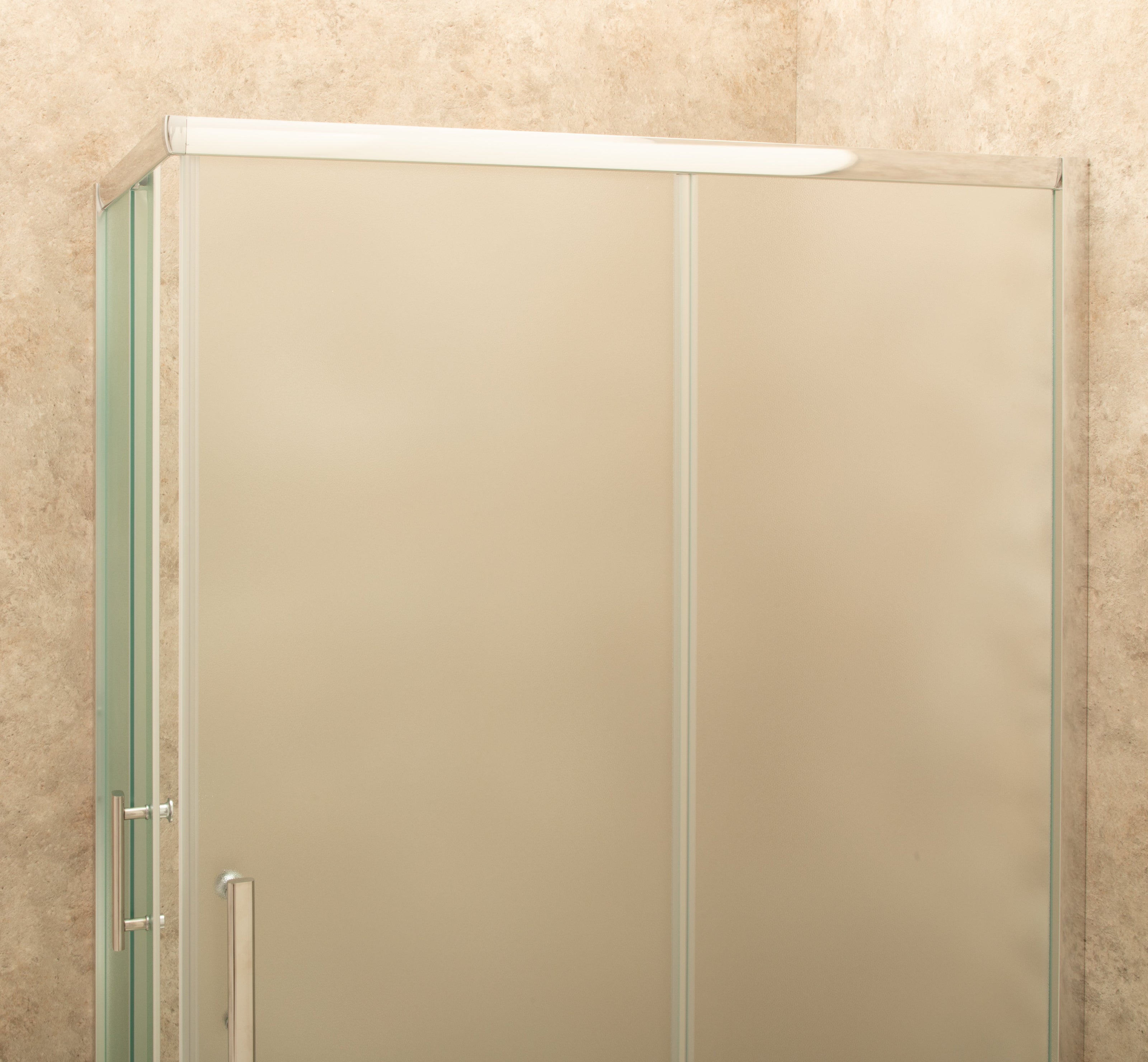 Doccia Regolabile 83x102cm Reversibile Vetri Satinati 6mm Telaio Alluminio