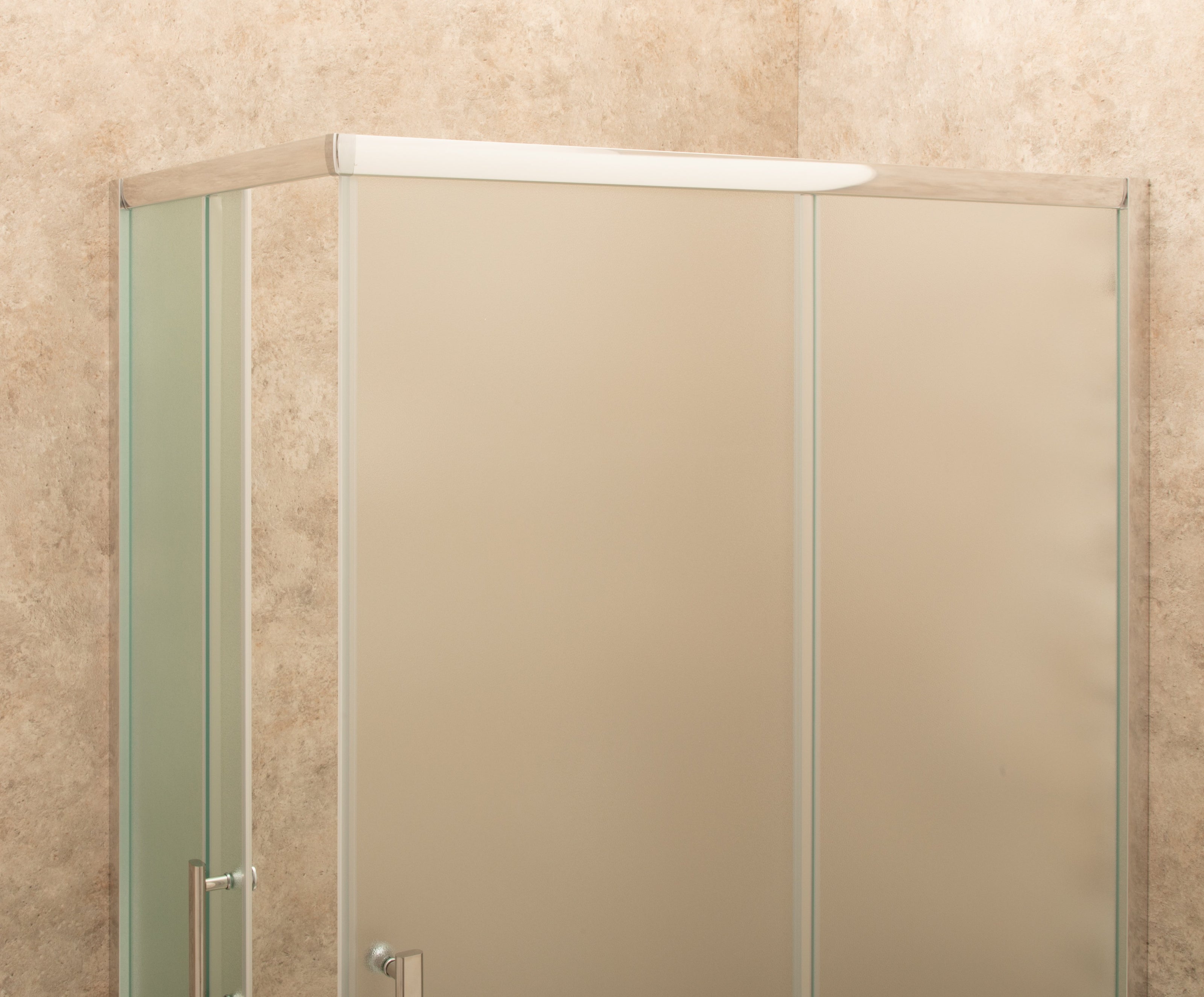 Doccia Regolabile 83x102cm Reversibile Vetri Satinati 6mm Telaio Alluminio
