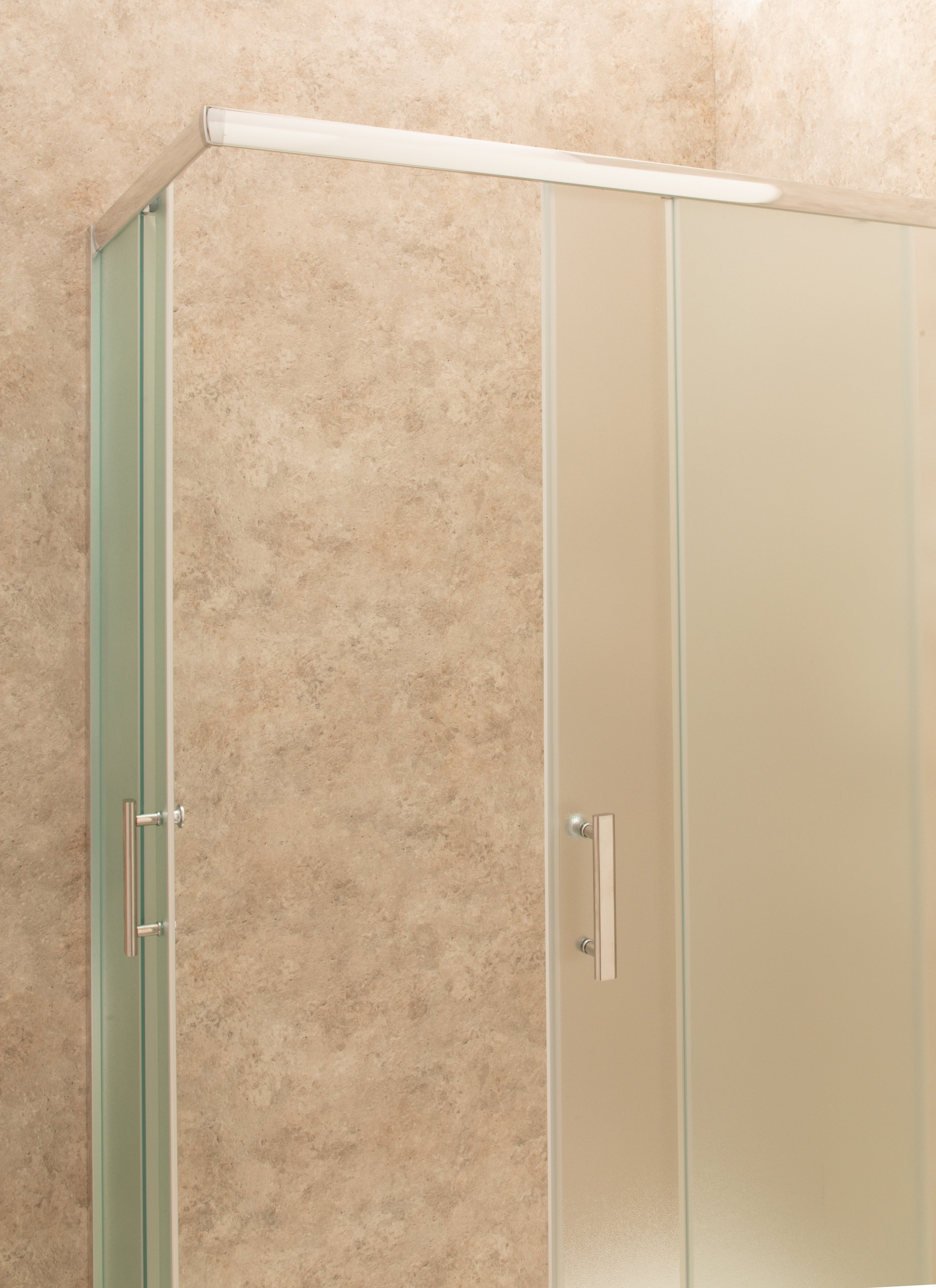 Doccia Regolabile 87x106cm Reversibile Vetri Satinati 6mm Telaio Alluminio