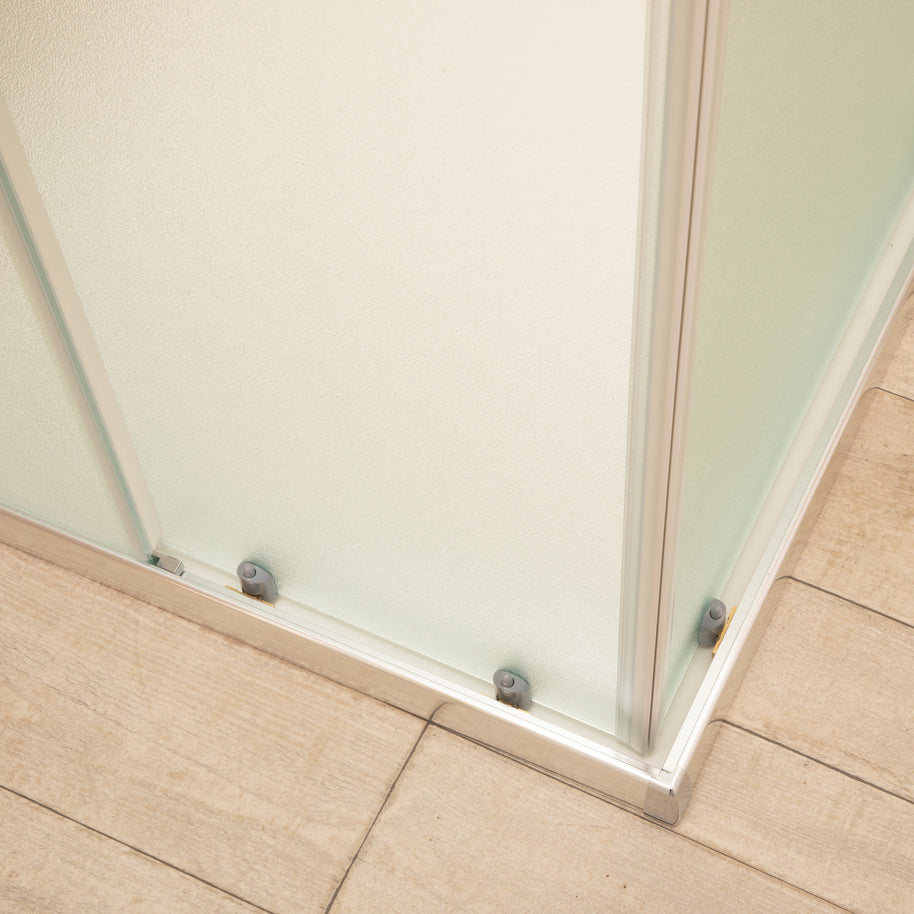 Doccia Regolabile 88x106cm Reversibile Vetri Satinati 6mm Telaio Alluminio