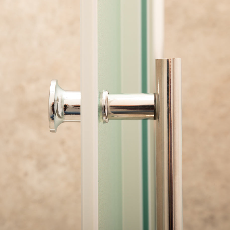 Cabina Doccia Regolabile Vetri 6mm Frosted Telaio Inox 88x117