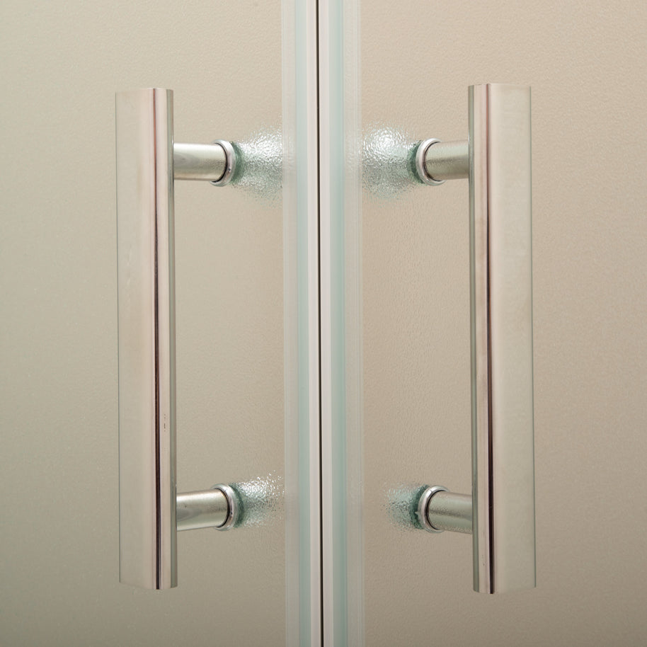 Cabina Doccia Regolabile Vetri 6mm Frosted Telaio Inox 88x117