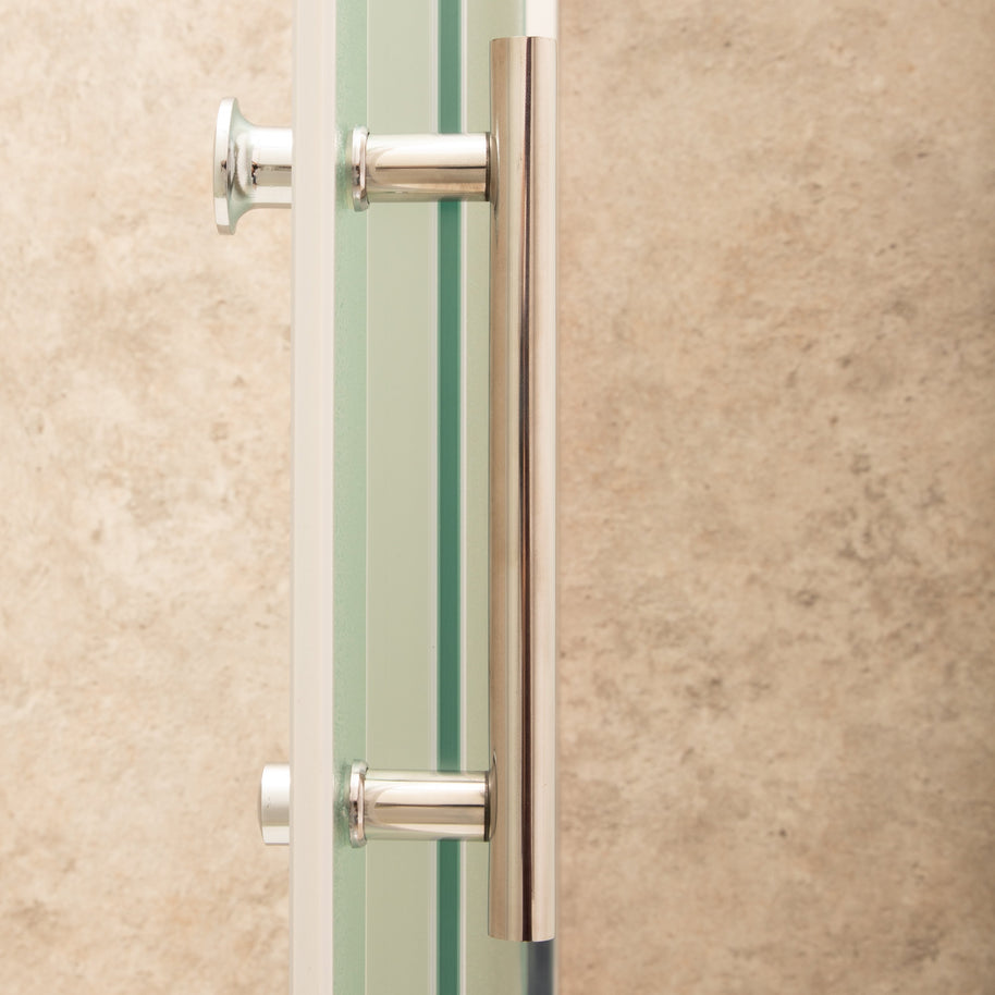 Doccia Regolabile 90x113cm Reversibile Vetri Satinati 6mm Telaio Alluminio