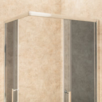 Doccia 70x113cm Regolabile Reversibile Vetri Fume' 6mm Telaio in Alluminio