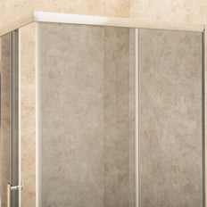 Doccia 70x118cm Regolabile Reversibile Vetri Fume' 6mm Telaio in Alluminio