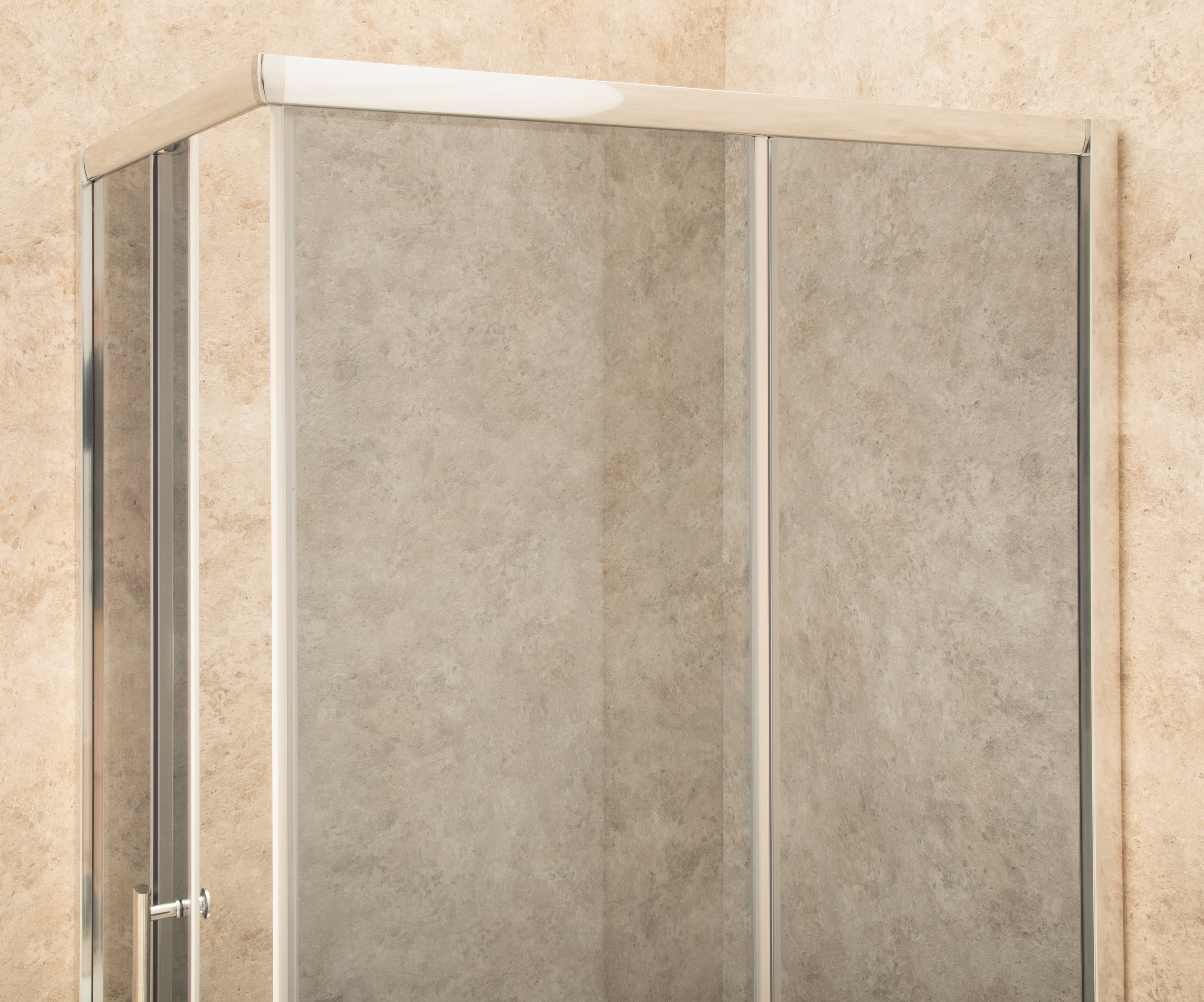 Doccia 71x107cm Regolabile Reversibile Vetri Fume' 6mm Telaio in Alluminio