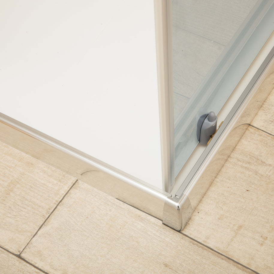 Doccia 74x117cm Regolabile Reversibile Vetri Fume' 6mm Telaio in Alluminio