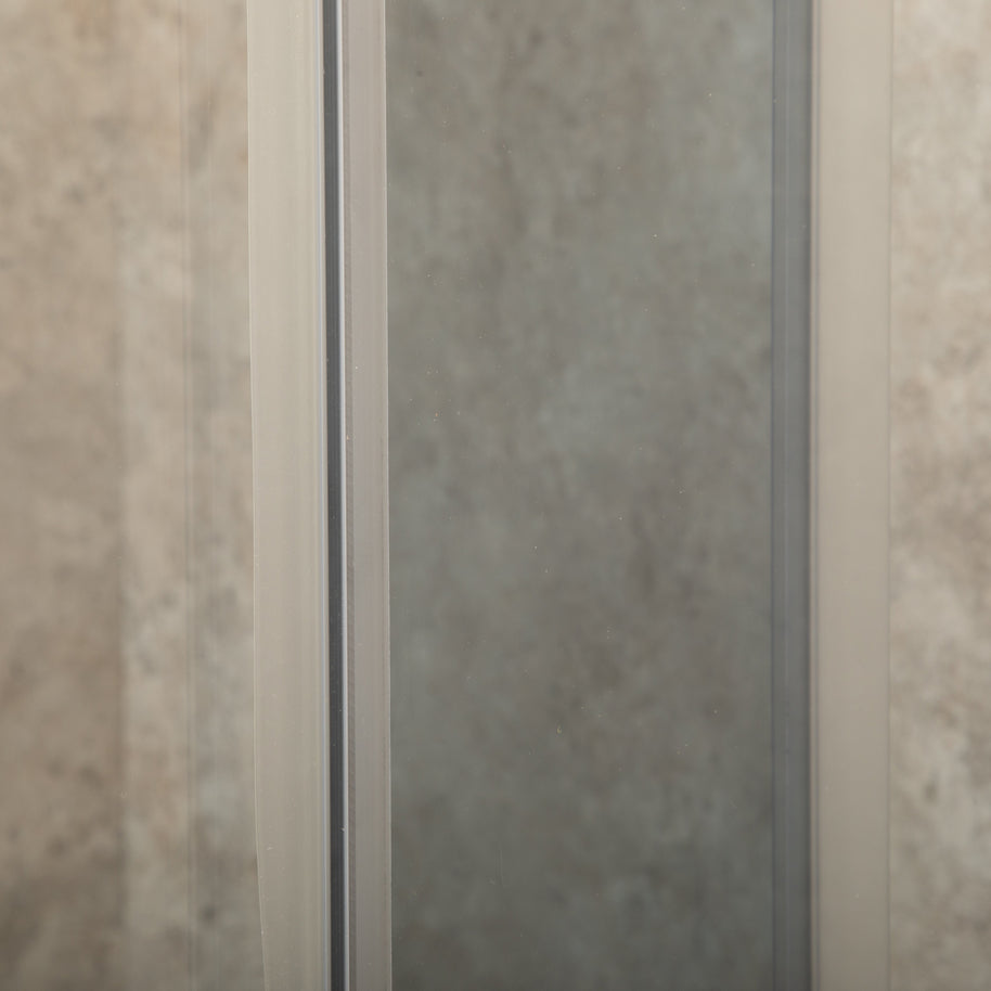 Doccia 77x102cm Regolabile Reversibile Vetri Fume' 6mm Telaio in Alluminio