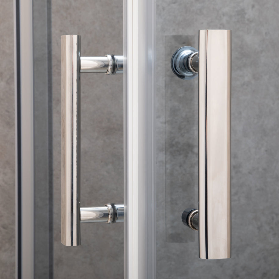 Doccia 78x105cm Regolabile Reversibile Vetri Fume' 6mm Telaio in Alluminio