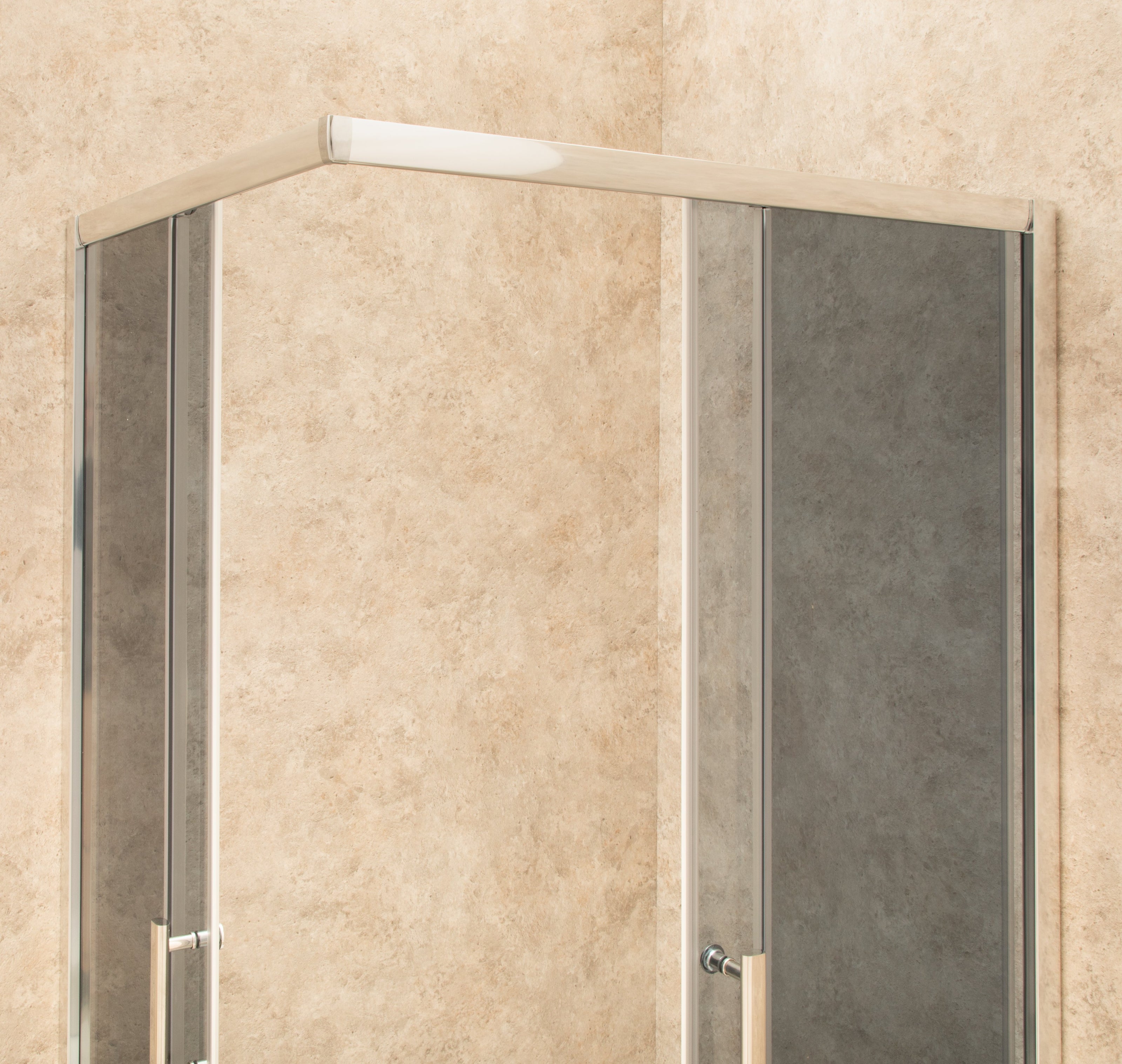 Doccia 81x101cm Regolabile Reversibile Vetri Fume' 6mm Telaio in Alluminio