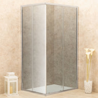 Doccia 83x111cm Regolabile Reversibile Vetri Fume' 6mm Telaio in Alluminio
