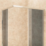 Doccia 83x111cm Regolabile Reversibile Vetri Fume' 6mm Telaio in Alluminio