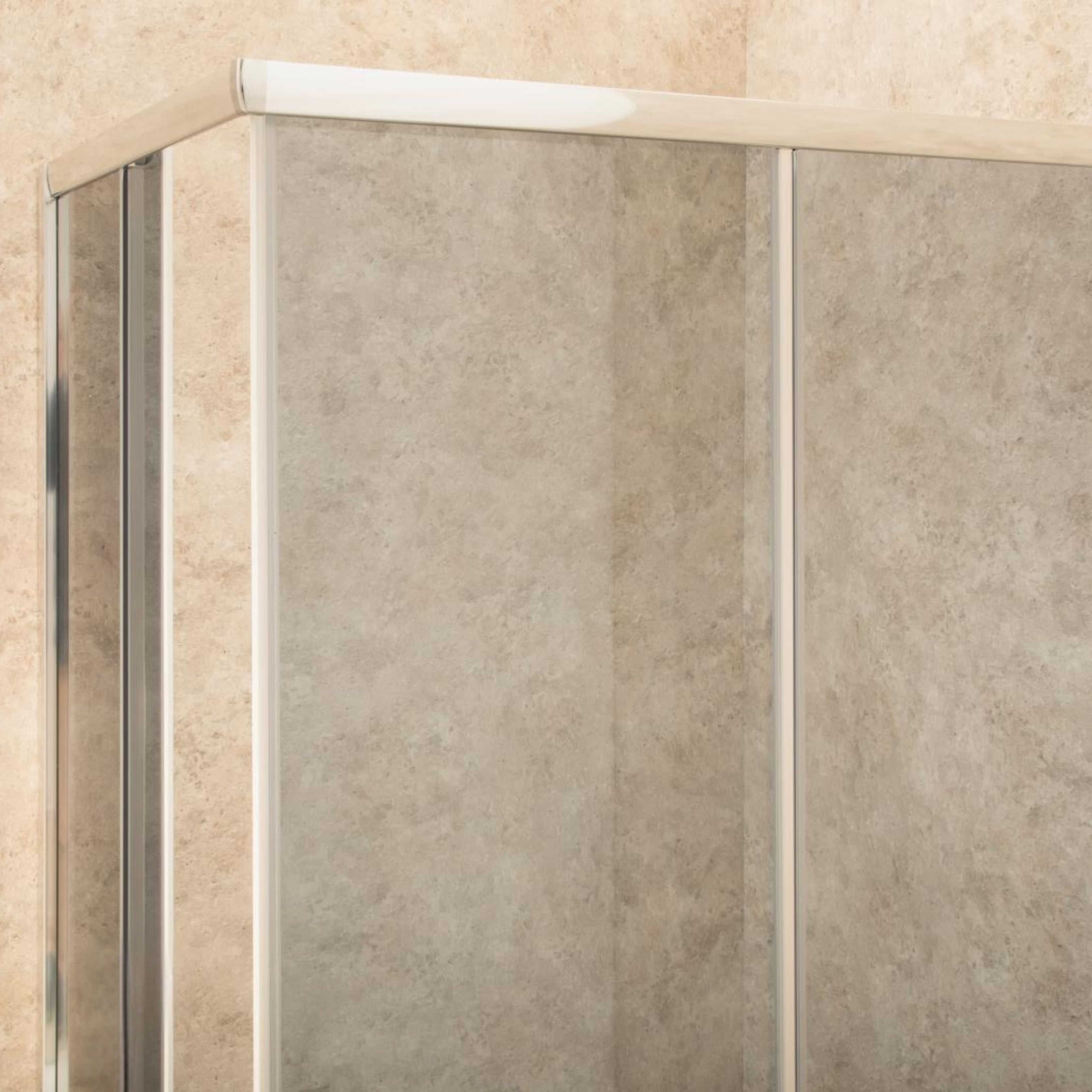 Doccia 83x111cm Regolabile Reversibile Vetri Fume' 6mm Telaio in Alluminio