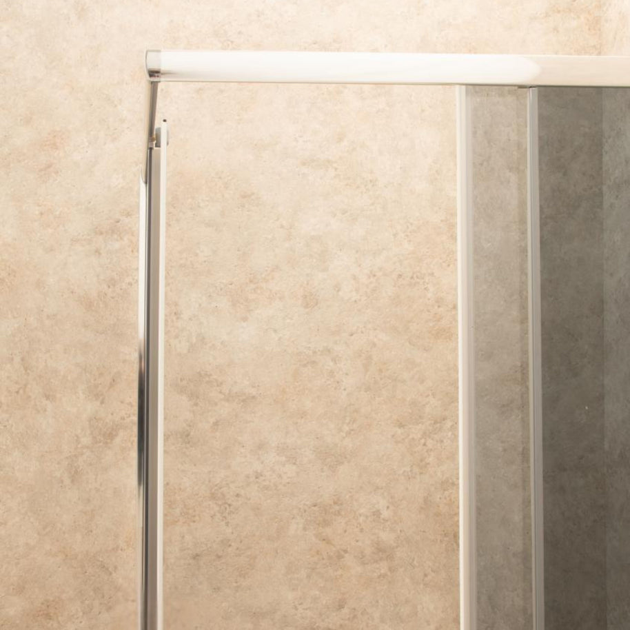 Doccia 83x111cm Regolabile Reversibile Vetri Fume' 6mm Telaio in Alluminio