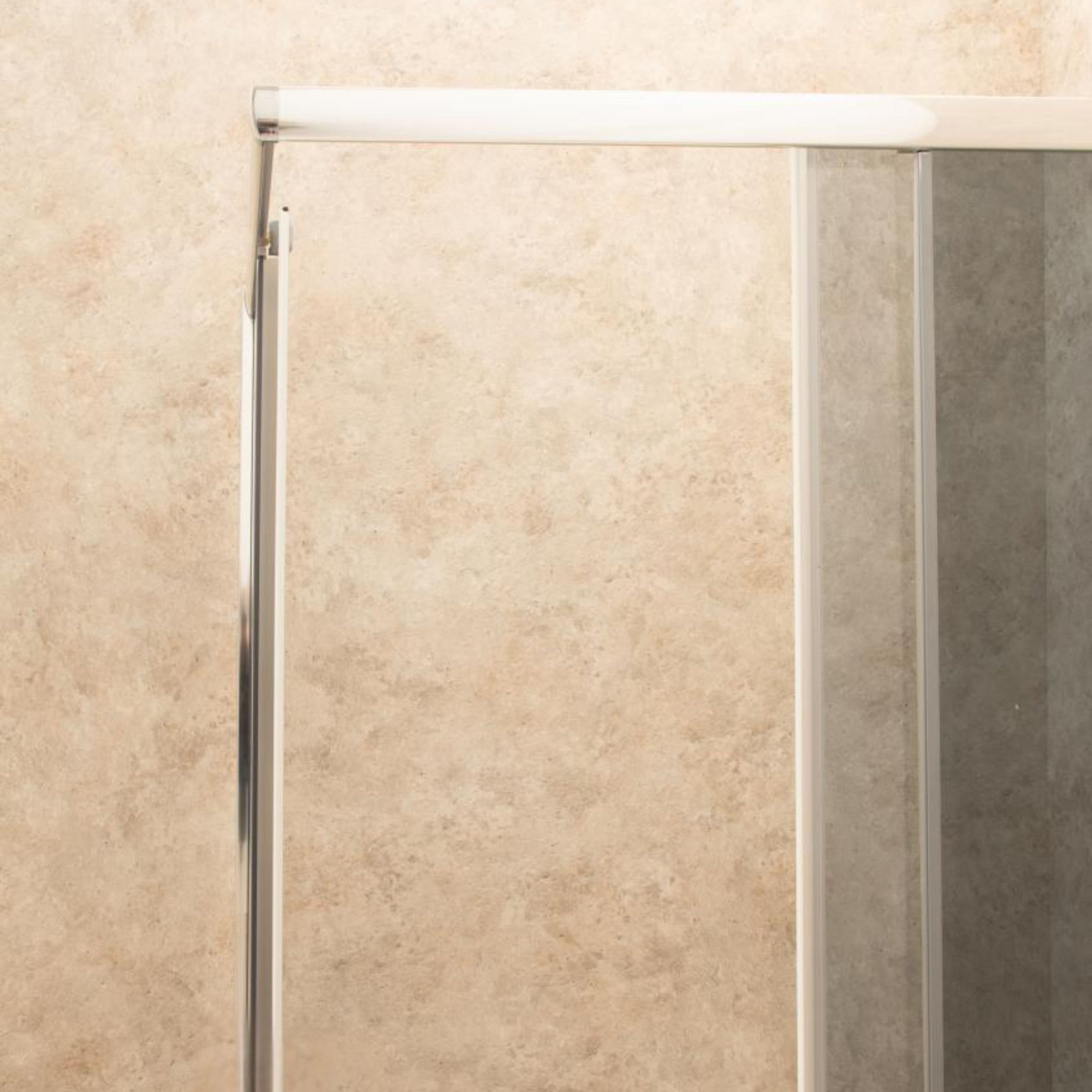 Doccia 83x111cm Regolabile Reversibile Vetri Fume' 6mm Telaio in Alluminio