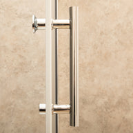 Doccia 86x107cm Regolabile Reversibile Vetri Fume' 6mm Telaio in Alluminio